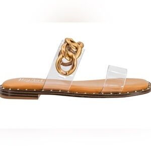 Hey Girl by Corkys Clear and Gold Women's Sandals